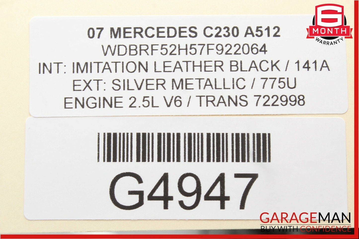 05-07 Mercedes W203 C230 Front Right Side Head Light Headlight Lamp Halogen