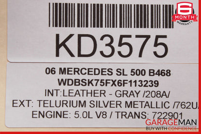 03-12 Mercedes R230 SL500 SL55 Convertible Top Right Side Load Assist Cylinder