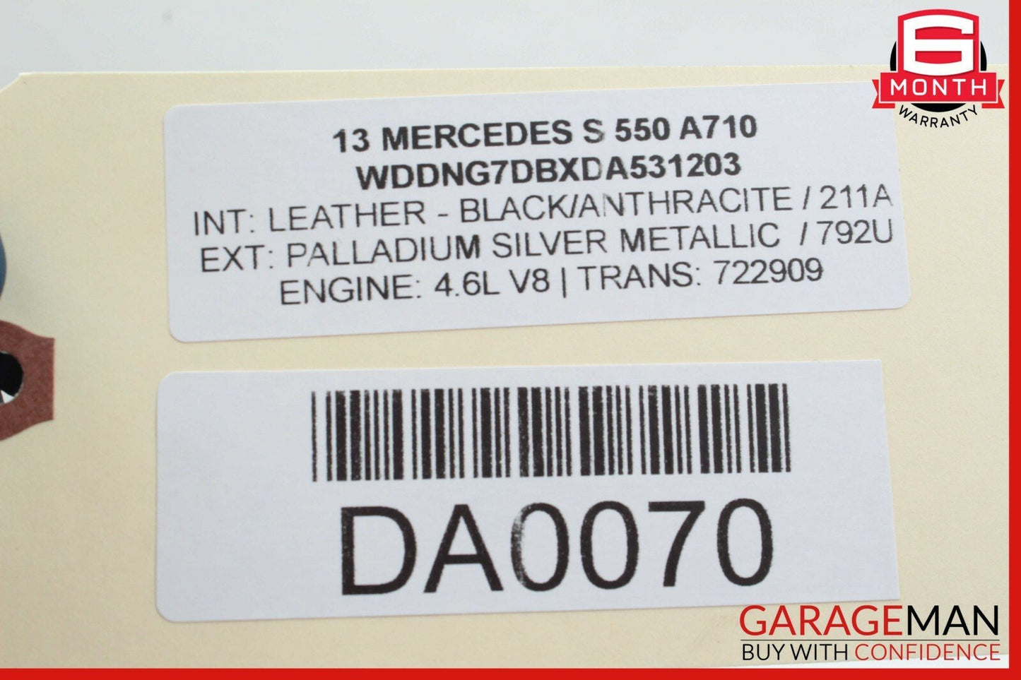 07-13 Mercedes W221 S350 S450 S550 Rear Right Door Lock Latch Actuator