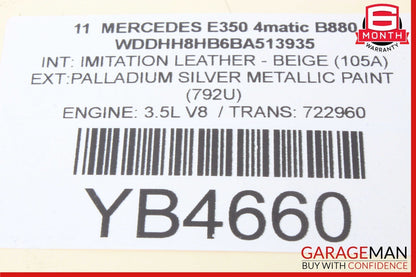 14-16 Mercedes W212 E350 E550 Rear Left Side Exterior Door Handle Keyless Go OEM