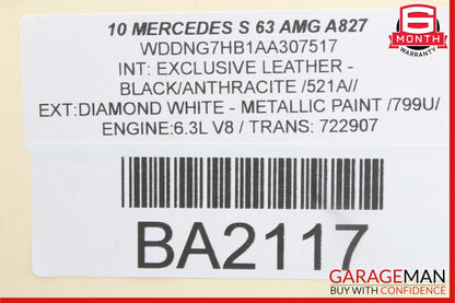 07-13 MERCEDES S63 AMG LEFT DRIVER SIDE B PILLAR TRIM COVER BLACK OEM