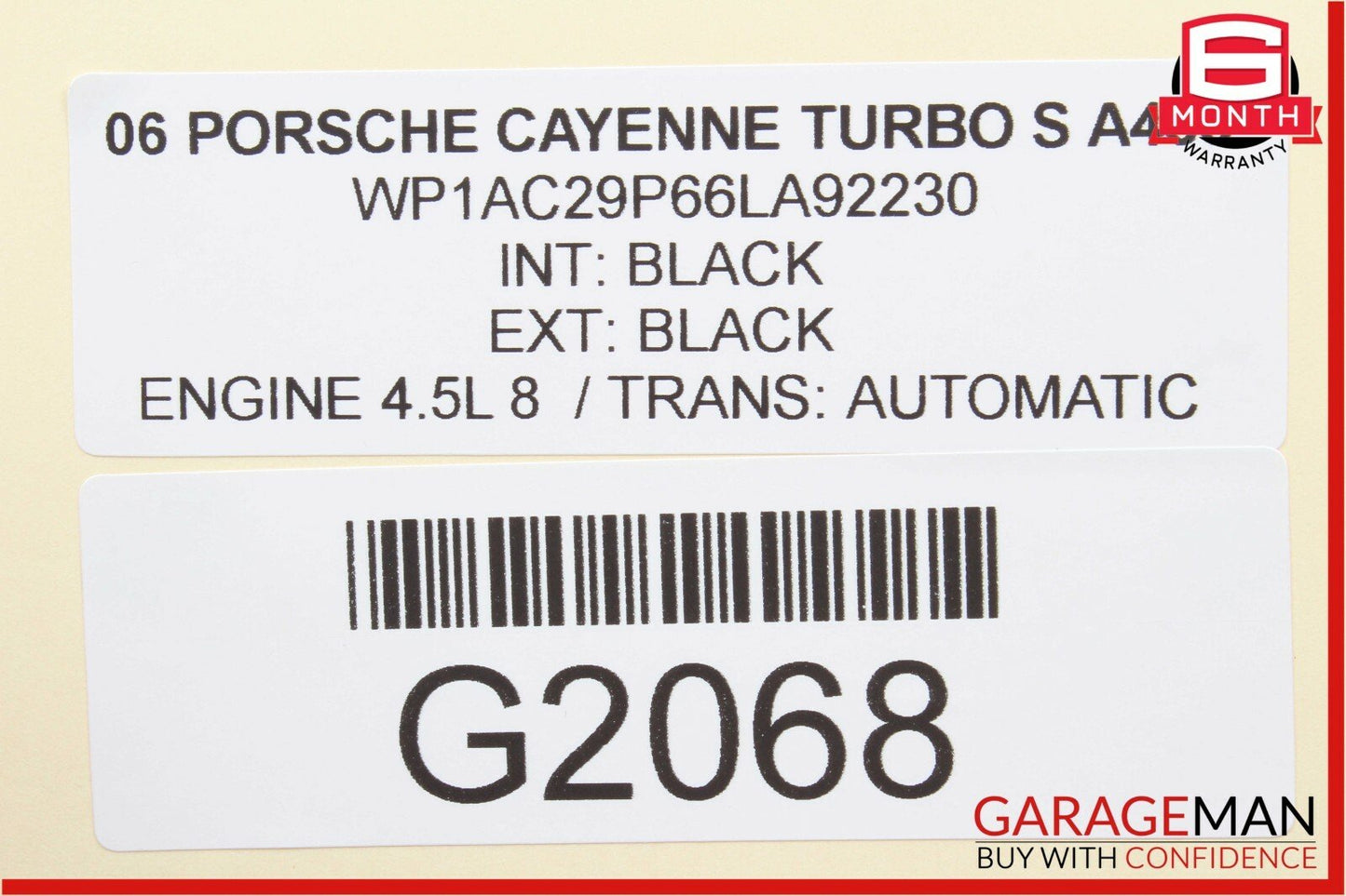 03-06 Porsche Cayenne 955 Rear Right Shock Absorber Strut Spring OEM