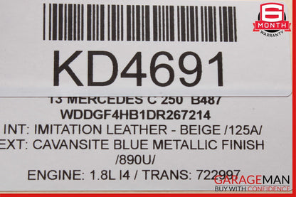 12-14 Mercedes W204 C250 C300 C350 C63 AMG Front Left Exterior Door Handle Blue