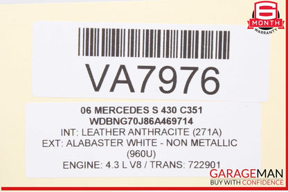 00-06 Mercedes W220 S430 Rear Right Passenger Side Seat Control Switch OEM