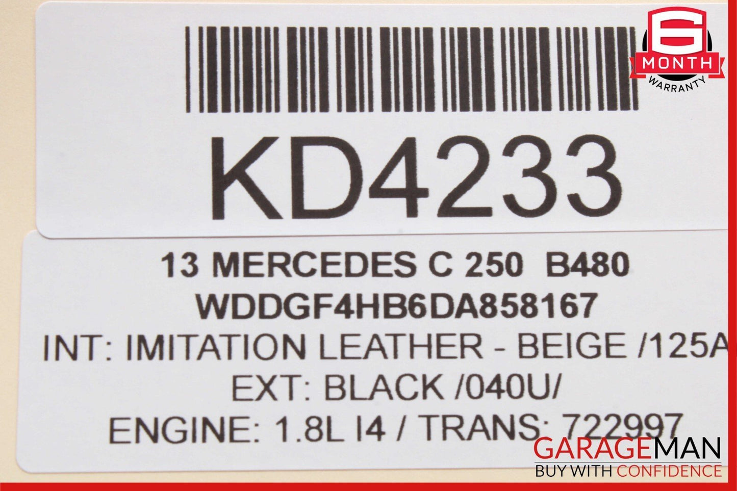 12-14 Mercedes W204 C250 C350 C300 C63 AMG Rear Left Side Exterior Door Handle
