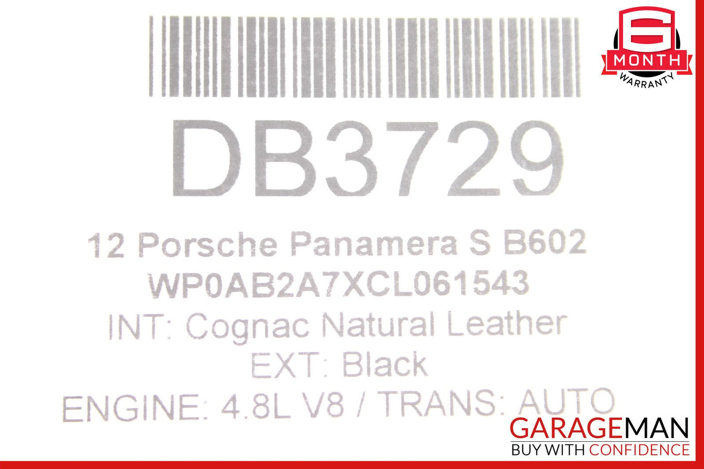 10-16 Porsche Panamera 970 Rear Right Passenger Side Exterior Door Shell Frame