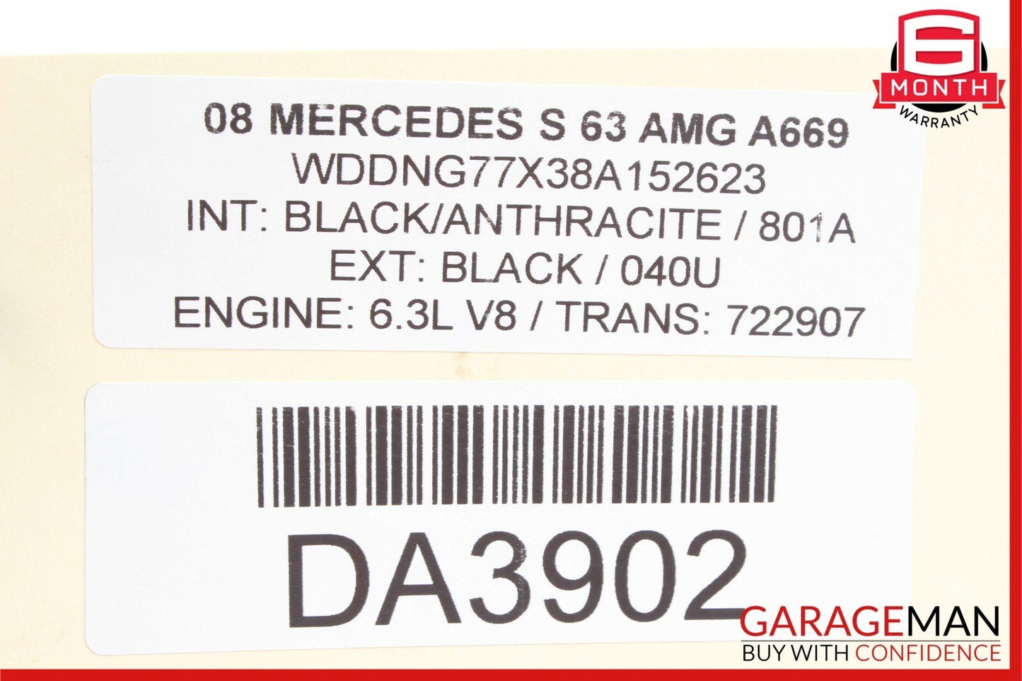 08-14 Mercedes W221 S63 CL63 AMG Front Left Driver Side Brake Caliper Red