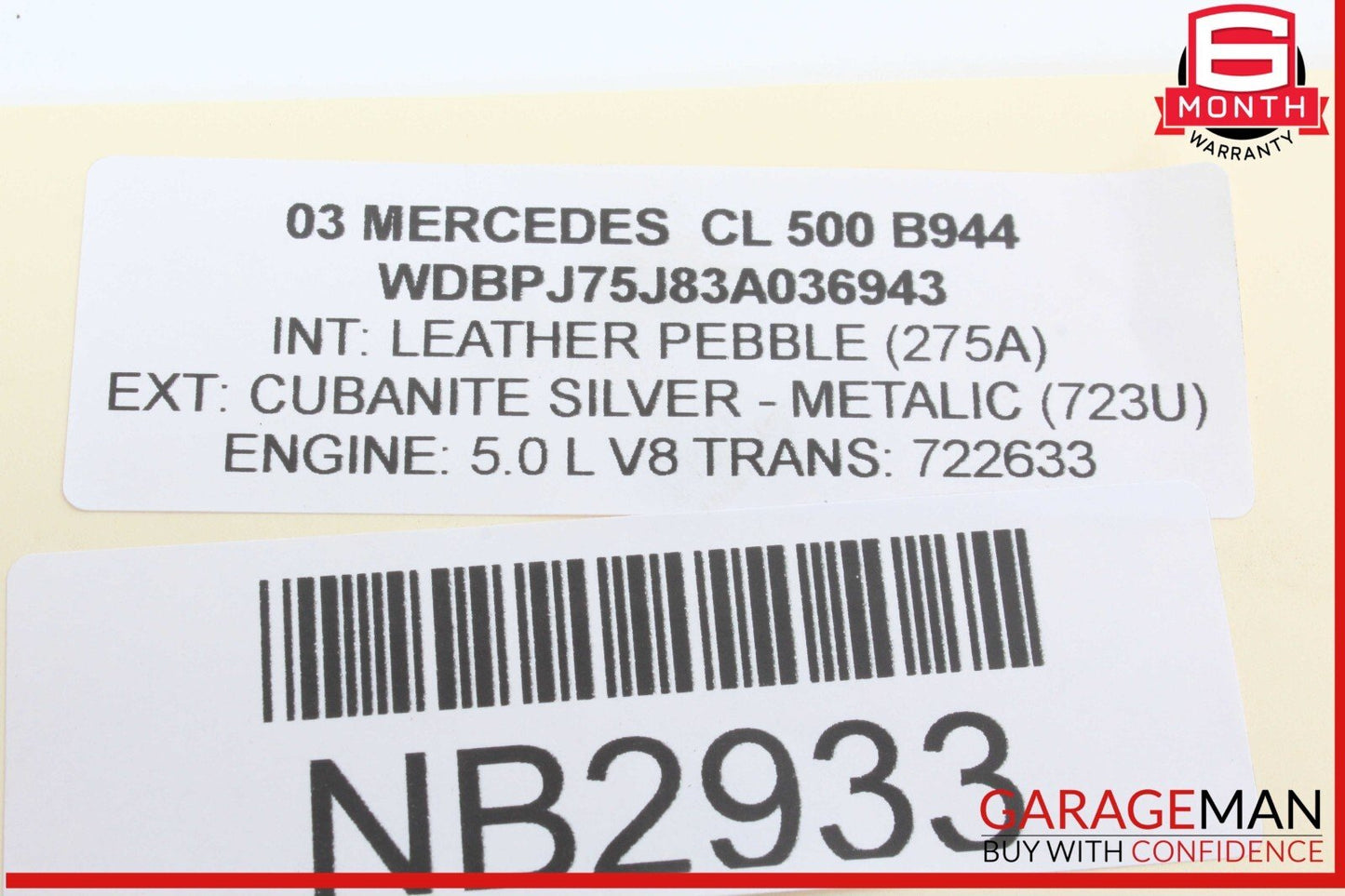 00-06 Mercedes W215 CL500 CL600 Steering Wheel Air Bag Airbag Beige OEM