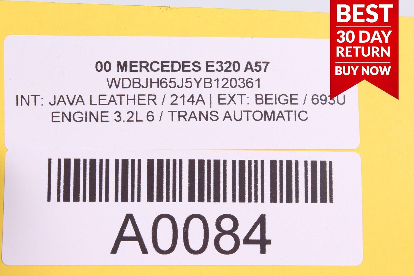 98-02 Mercedes W210 E320 Rear Left Driver Side Exterior Door Handle Beige A57