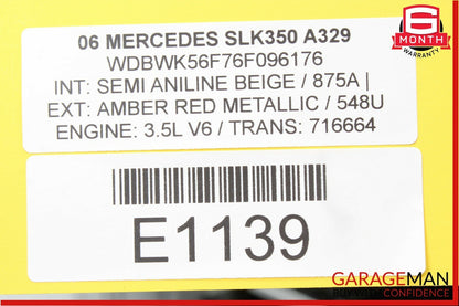 05-11 Mercedes R171 SLK280 SLK350 Overhead Reading Dome Light Lamp Grey OEM