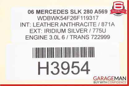 05-11 Mercedes R171 SLK280 Front Left & Right Door Step Sill Scuff Plate Set OEM