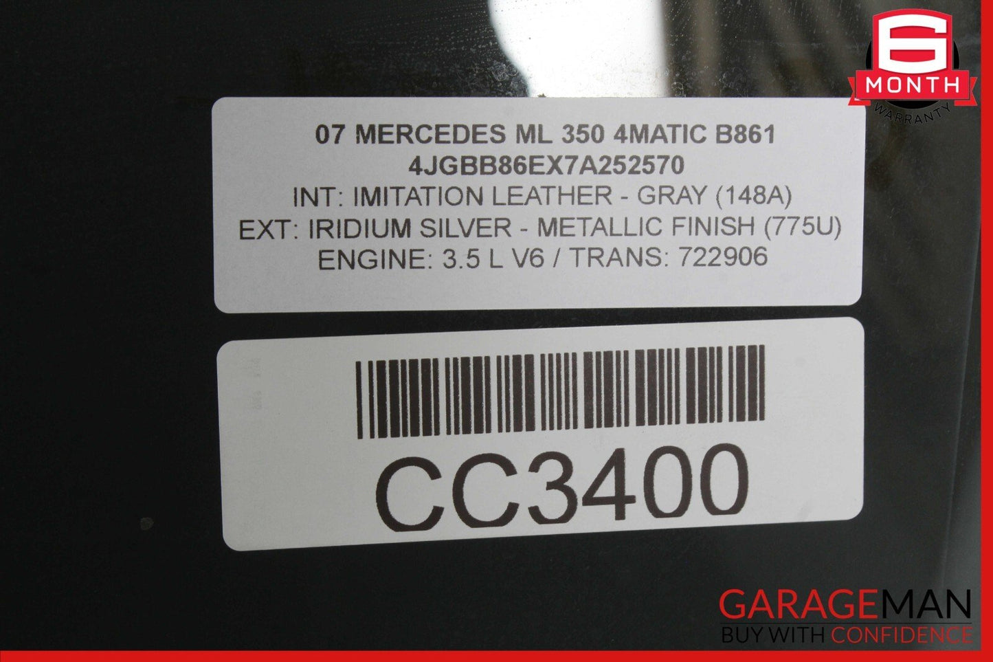 06-12 Mercedes W164 ML350 ML63 AMG Rear Left Driver Side Door Window Glass OEM