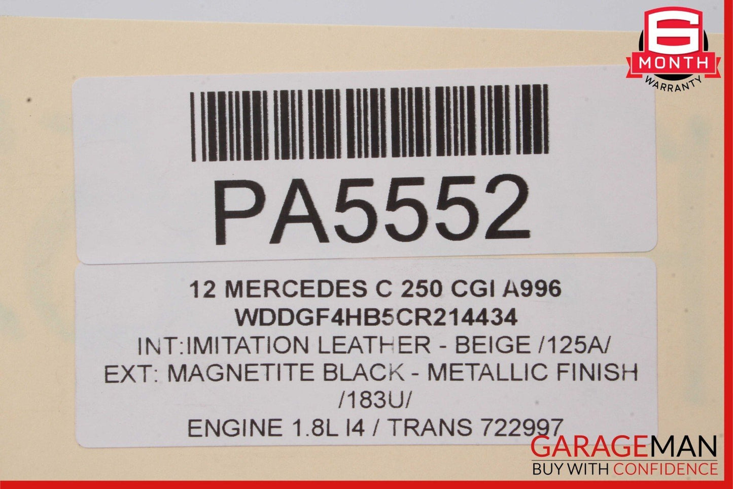12-15 Mercedes C250 SLK250 7G Automatic Transmission Assembly 722.997 OEM 89k