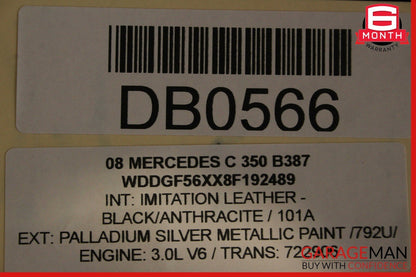 08-14 Mercedes W204 C300 C350 Sedan Front Right Top Upper Seat Cushion Cover OEM
