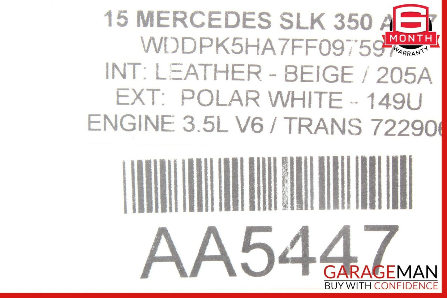 12-16 Mercedes R172 SLK350 Front Left Driver Side Sunvisor Sun Visor Shade OEM