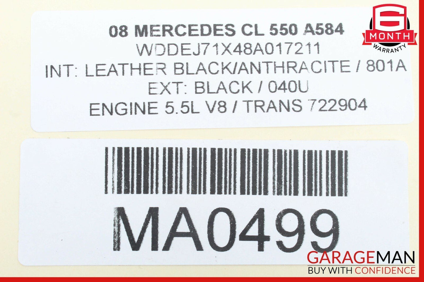 07-10 Mercedes CL550 S600 Front Right / Left Seat Contour Control Module Unit