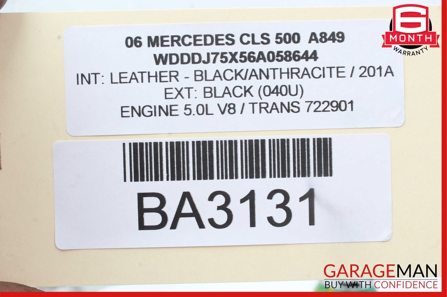 03-11 Mercedes CLS500 E320 E500 Rear Upper Overhead Dome Light Reading Map Gray