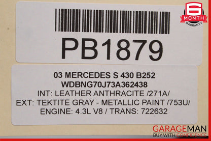 00-06 Mercedes W220 S430 CL500 Engine Cooling Radiator AC A/C Condenser Assembly