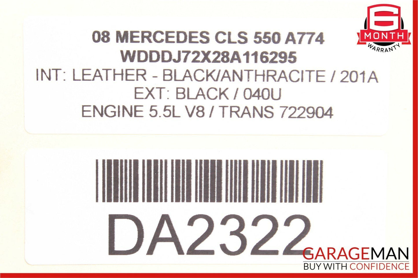 06-11 Mercedes W219 CLS550 Rear Right Side Door Lock Latch Actuator Keyless Go