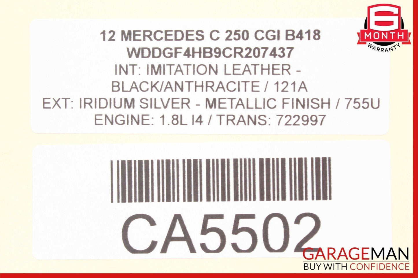 08-14 Mercedes W204 C250 C350 Front Right Side RWD Lower Control Arm OEM