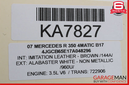 06-08 Mercedes W251 R350 Front Left Driver Sun Visor Sun Shade Cover Brown