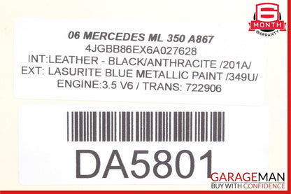 06-11 Mercedes W164 ML350 GL450 Rear A/C Heater Climate Control Vent Switch Trim