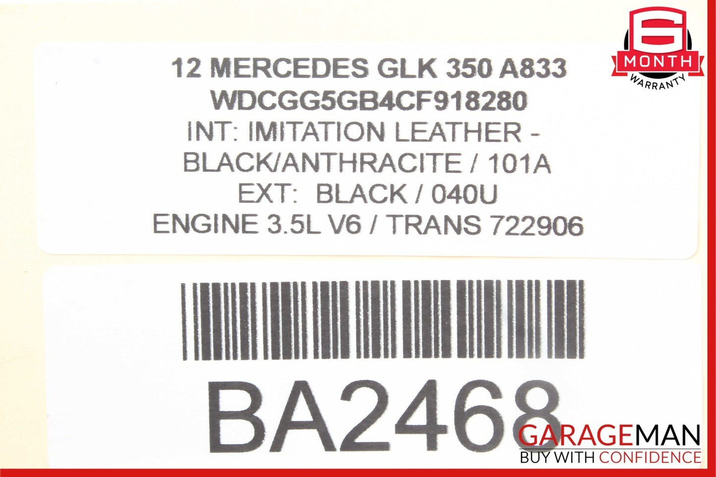 10-17 Mercedes X204 GLK350 C300 E350 Master Cylinder Power Brake Booster OEM