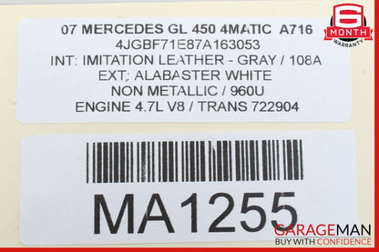 06-12 Mercedes X164 GL450 ML450 Front Right Passenger Seat Motor 0390203004 OEM