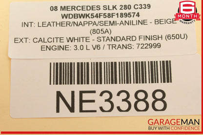 05-11 Mercedes R171 SLK280 Front Left Driver Side Fog Light Lamp OEM
