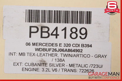 05-06 Mercedes W211 E320 CDI Diesel 3.2L I6 OM648 Short Block Engine Motor 296k