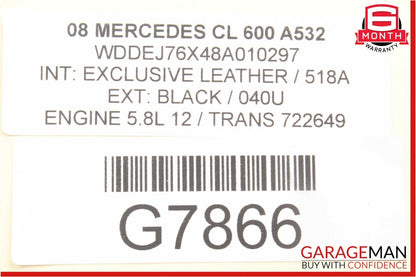 07-14 Mercedes W221 S500 S63 AMG CL600 Windshield Wiper Motor Right OEM
