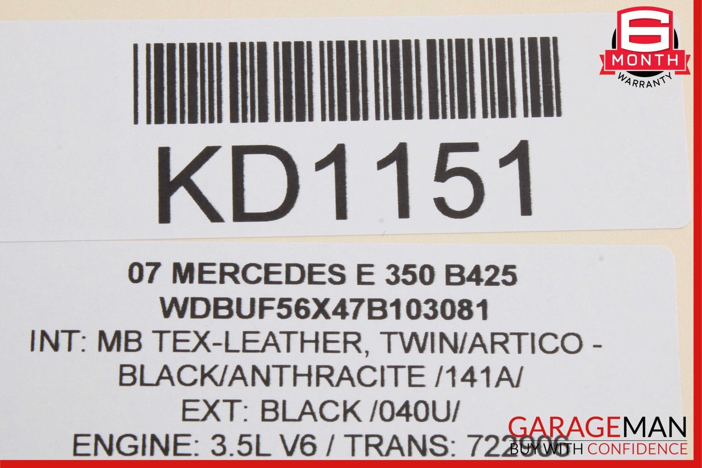 03-09 Mercedes W211 E350 E320 E550 E500 Door Lock Actuator Rear Left Driver Side