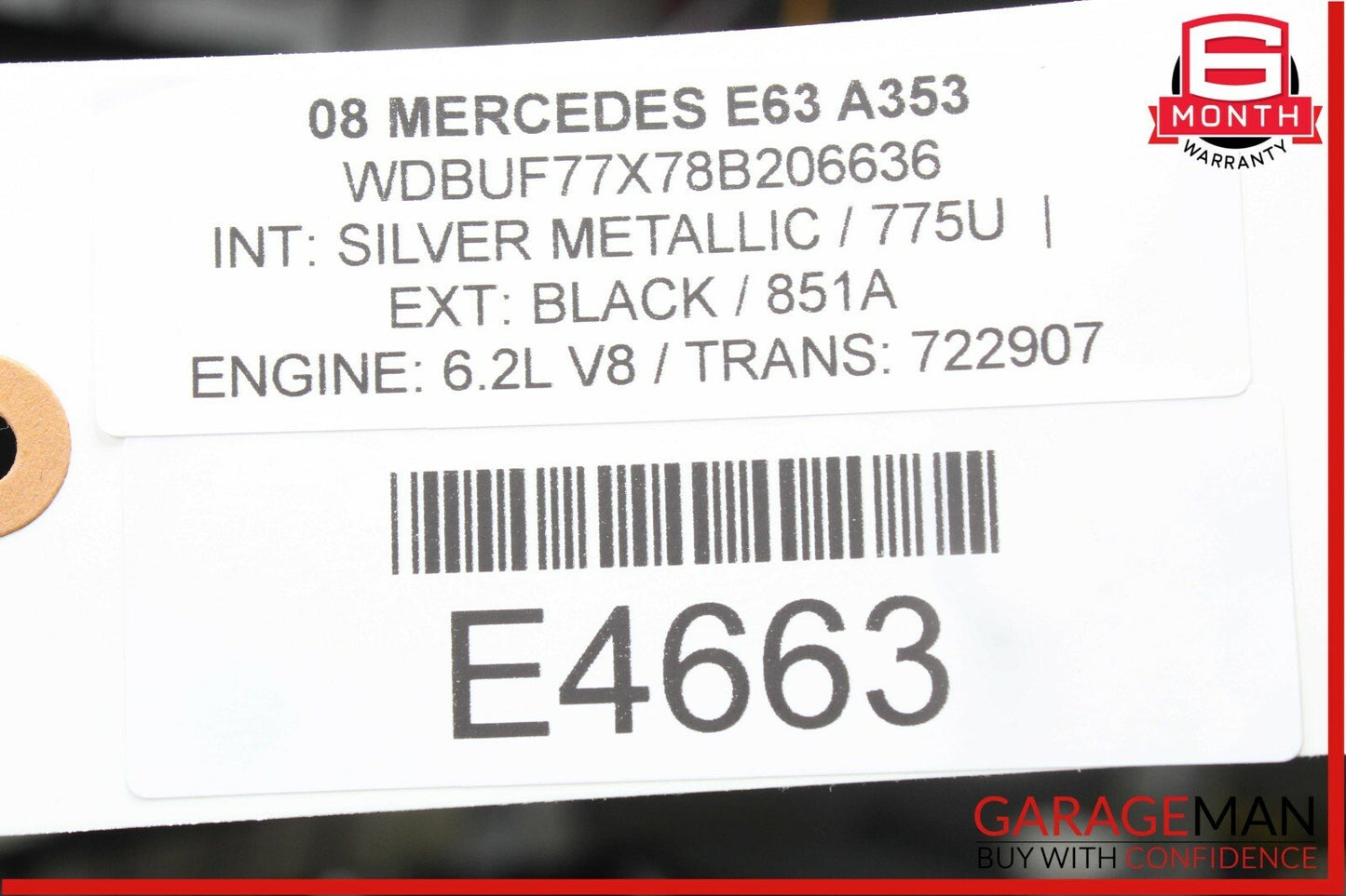 07-15 Mercedes W211 E63 C63 SL63 AMG M156 Engine Starter Motor 0061515301 OEM