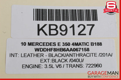10-16 Mercedes W212 E350 4MATIC Front Right Side Door Window Regulator Motor OEM