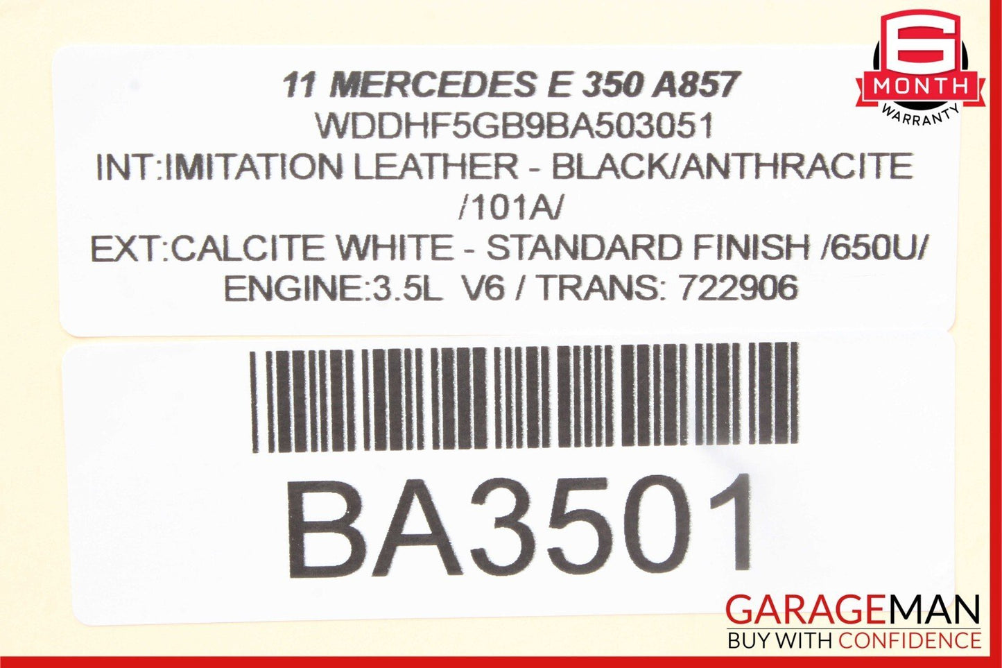 08-16 Mercedes W204 C300 E350 Rear Right Side Door Window Regulator Motor Unit