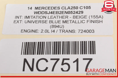 14-19 Mercedes W117 CLA250 Right Passenger Side Door Rear View Mirror OEM
