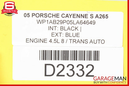03-06 Porsche Cayenne 955 Rear Left Side Door Plate Window Frame Panel Assembly