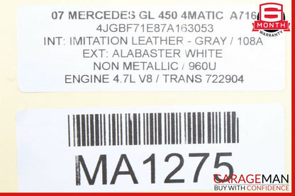 07-12 Mercedes X164 GL450 GL350 Trunk Lid Tailgate Hatch Handle 1647400993 OEM