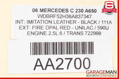 01-07 Mercedes W203 C230 Sedan Rear Right Passenger Door Lock Latch Actuator OEM