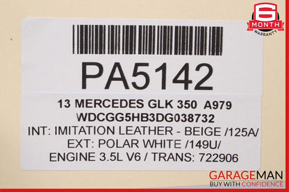 10-15 Mercedes X204 GLK350 Front Right Side Top Upper Seat Cushion Beige