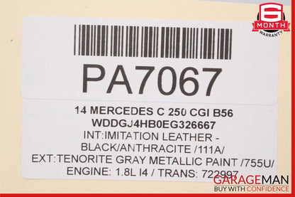 12-14 Mercedes W204 C350 Coupe Front Left Exterior Door Shell Tenorite Gray