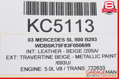 03-11 Mercedes R230 SL500 Right Passenger Side Door Lock Latch Actuator OEM