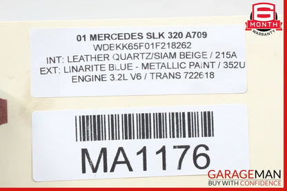 97-04 Mercedes R170 SLK320 Front Left Side Seat Frame Track Rail Motor OEM
