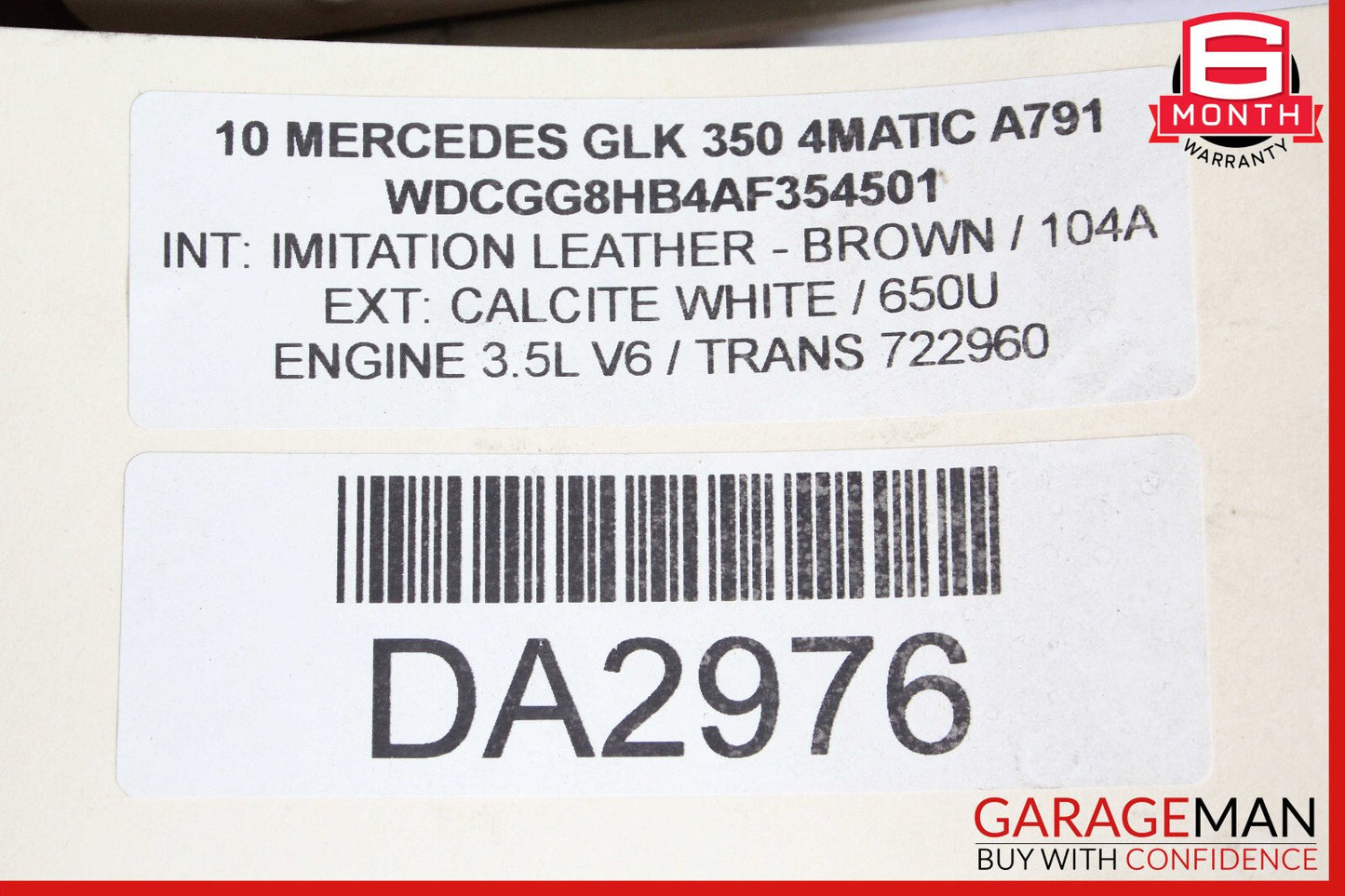 10-15 Mercedes X204 GLK350 GLK250 Front Left Driver Side Interior Door Panel OEM