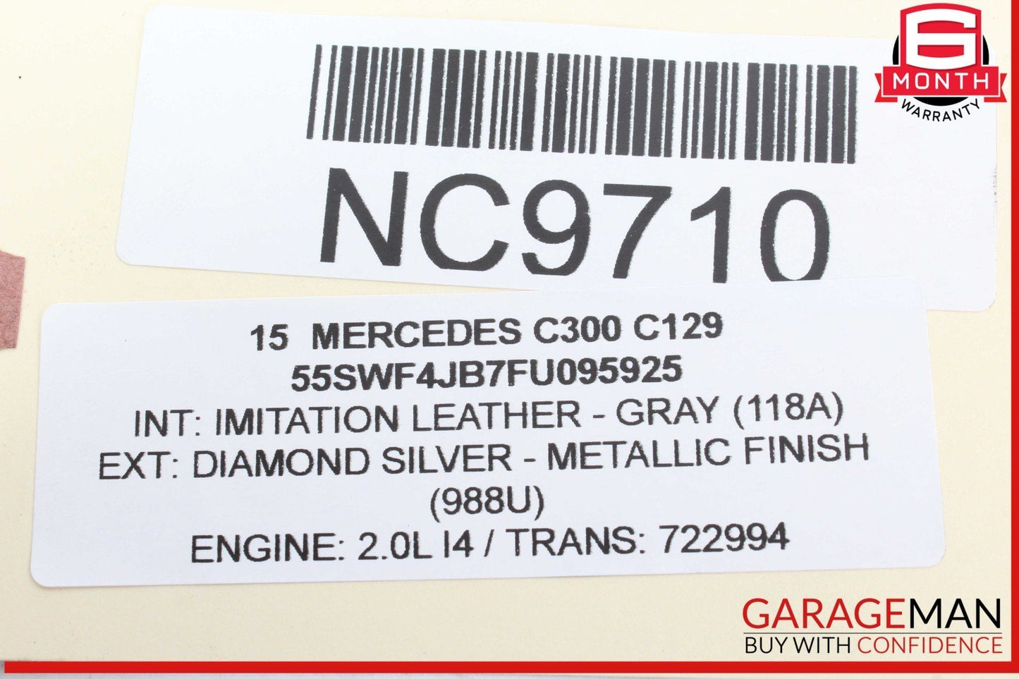 15-20 Mercedes W205 C300 GLC300 2.0L Engine Mounted Intercooler 2740900614 OEM