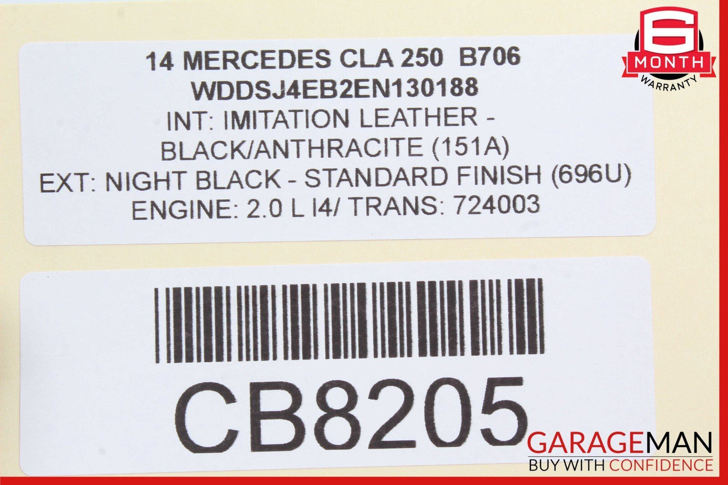14-18 Mercedes W117 CLA250 Center Console Cup Holder Cupholder Assy Black