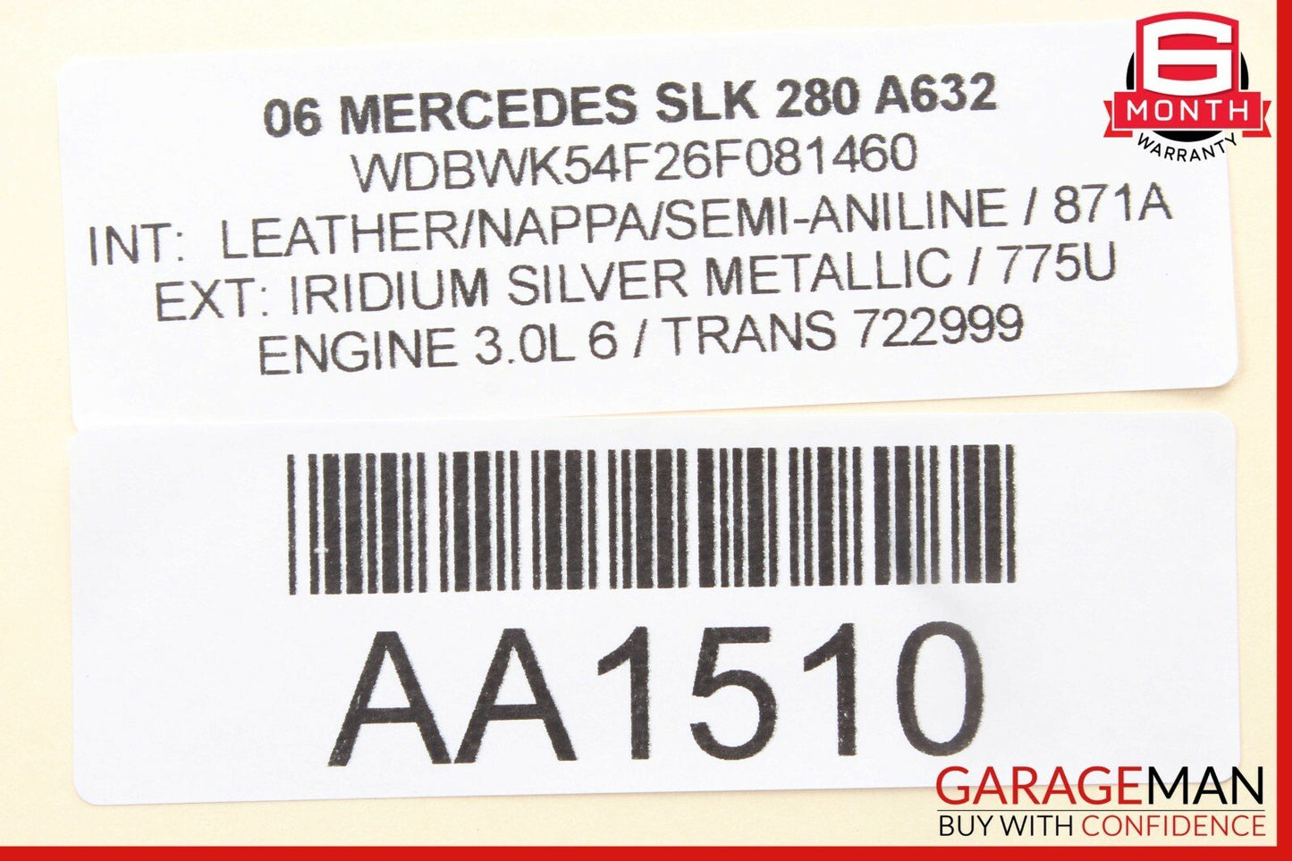 05-11 Mercedes R171 SLK280 SLK55 AMG Convertible Top Roof Control Module Unit