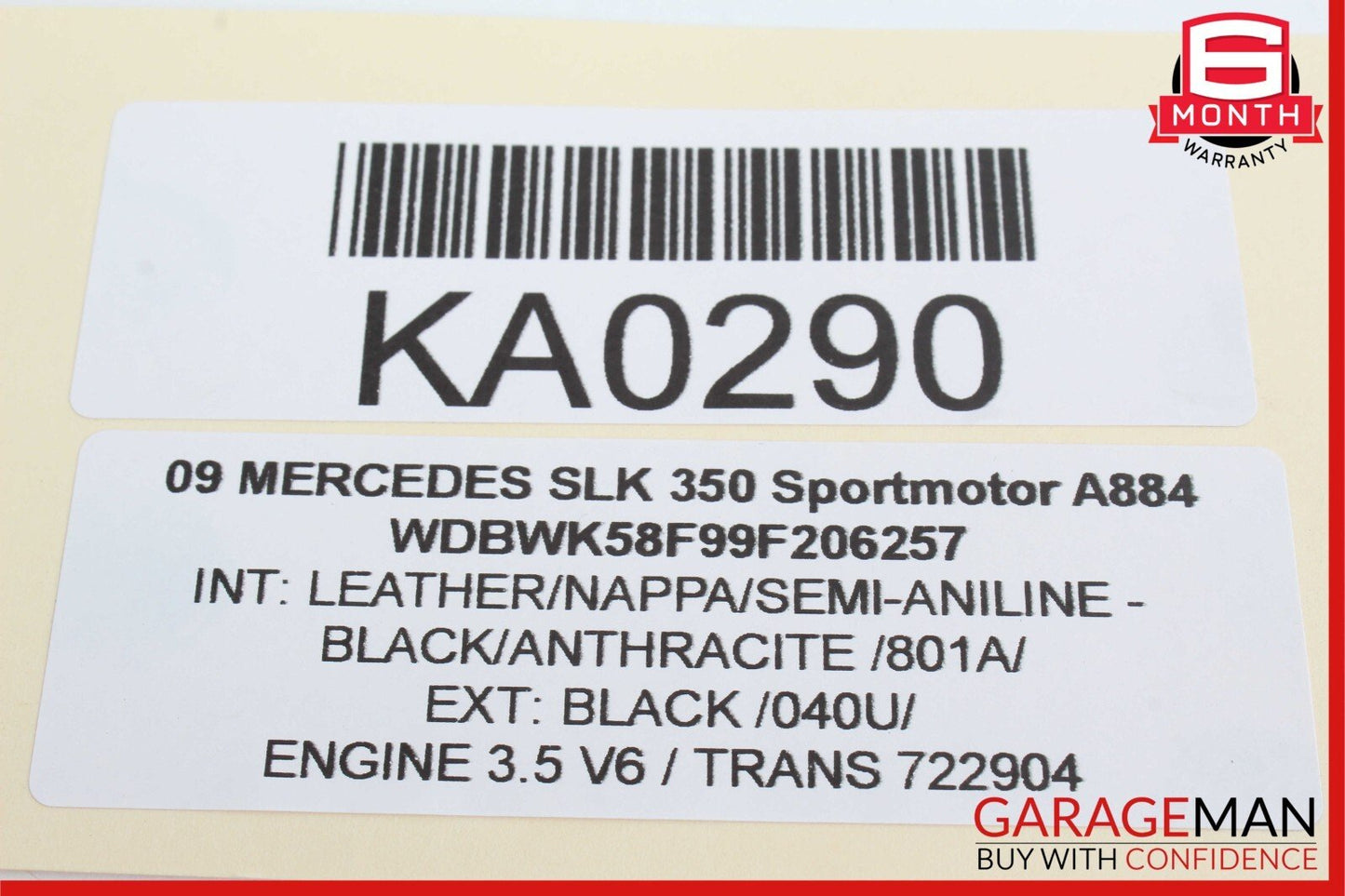 08-11 Mercedes R171 SLK280 SLK350 Front Right Side Seatbelt Seat Belt Retractor