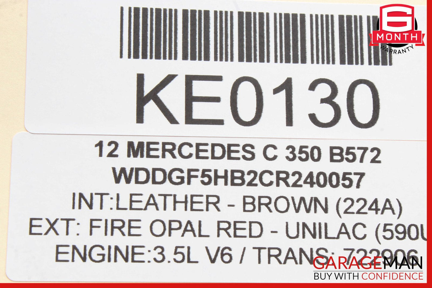 08-14 Mercedes W204 C350 C63 AMG Rear Trunk Tailgate Release Open Handle OEM