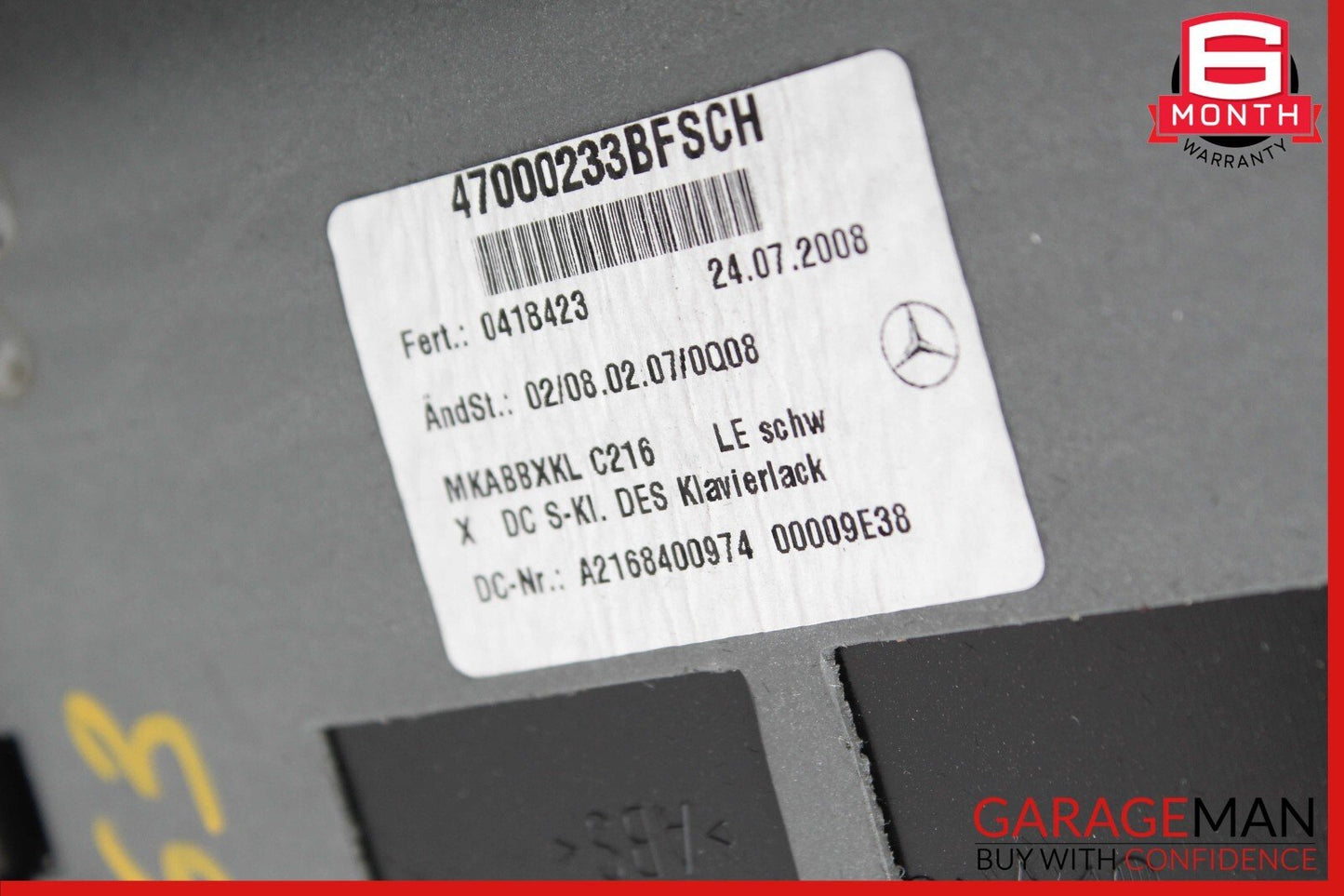 07-14 Mercedes W216 CL550 CL63 AMG Rear Center Console Storage Tray Compartment